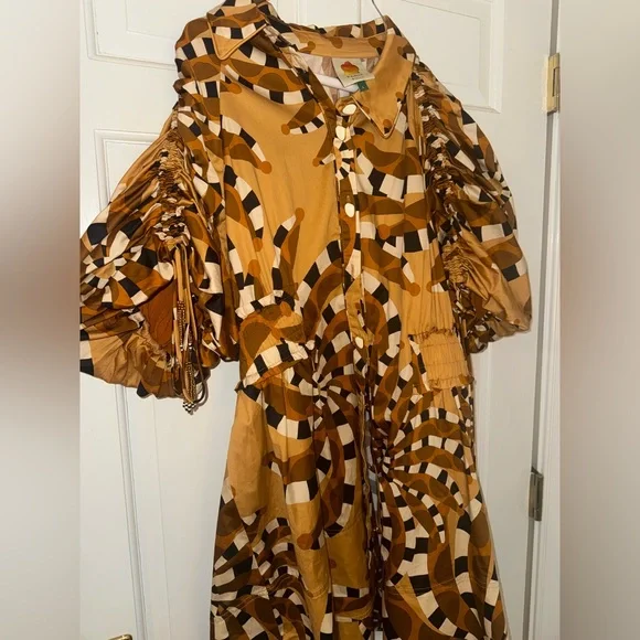 FARM Rio - Banana Button Down Mini Dress - Picture 2 of 3